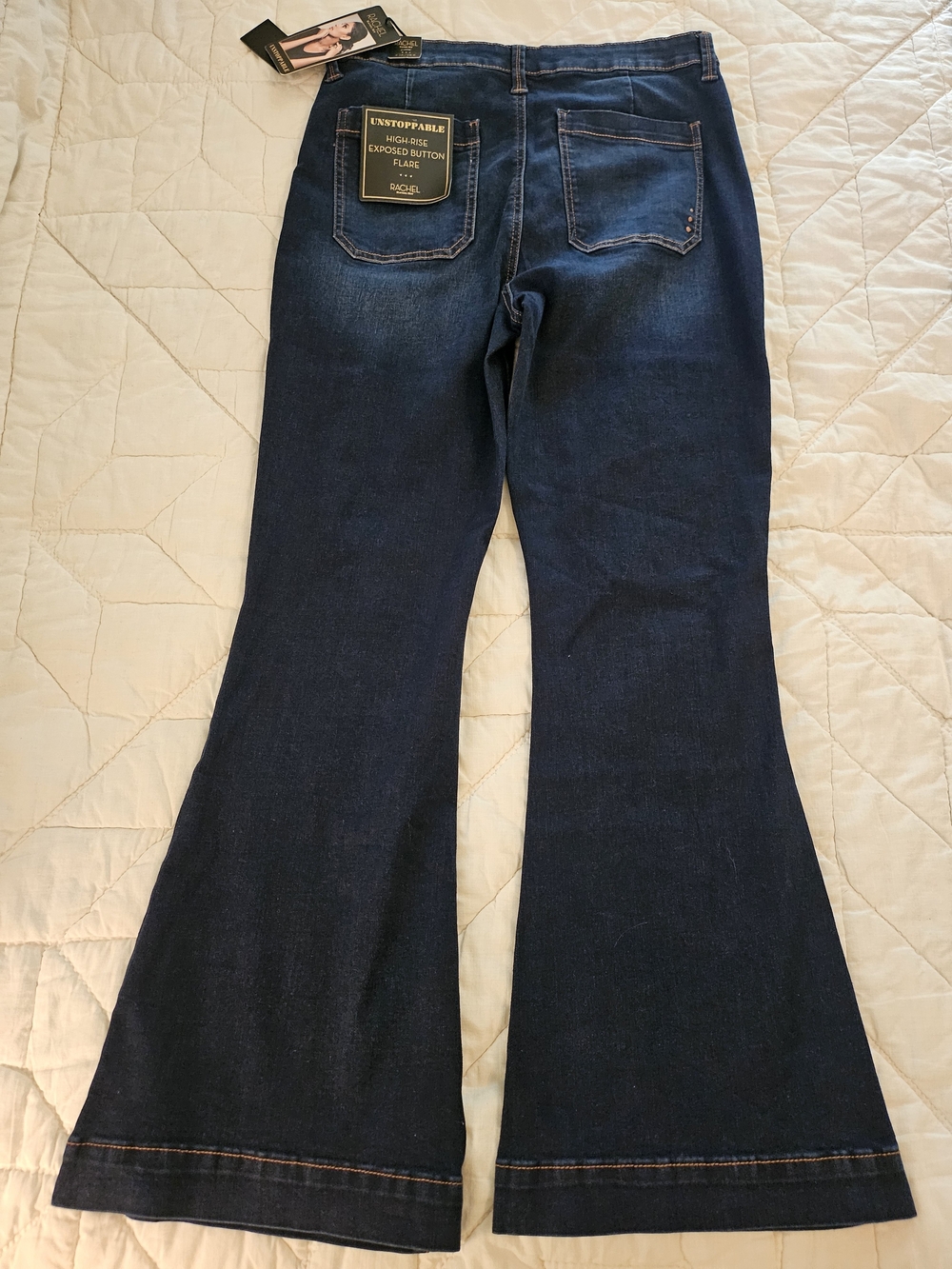 Rachel Roy -4 Button Fly -High Rise Flare Jeans- Size 12/31 - Picture 2 of 10